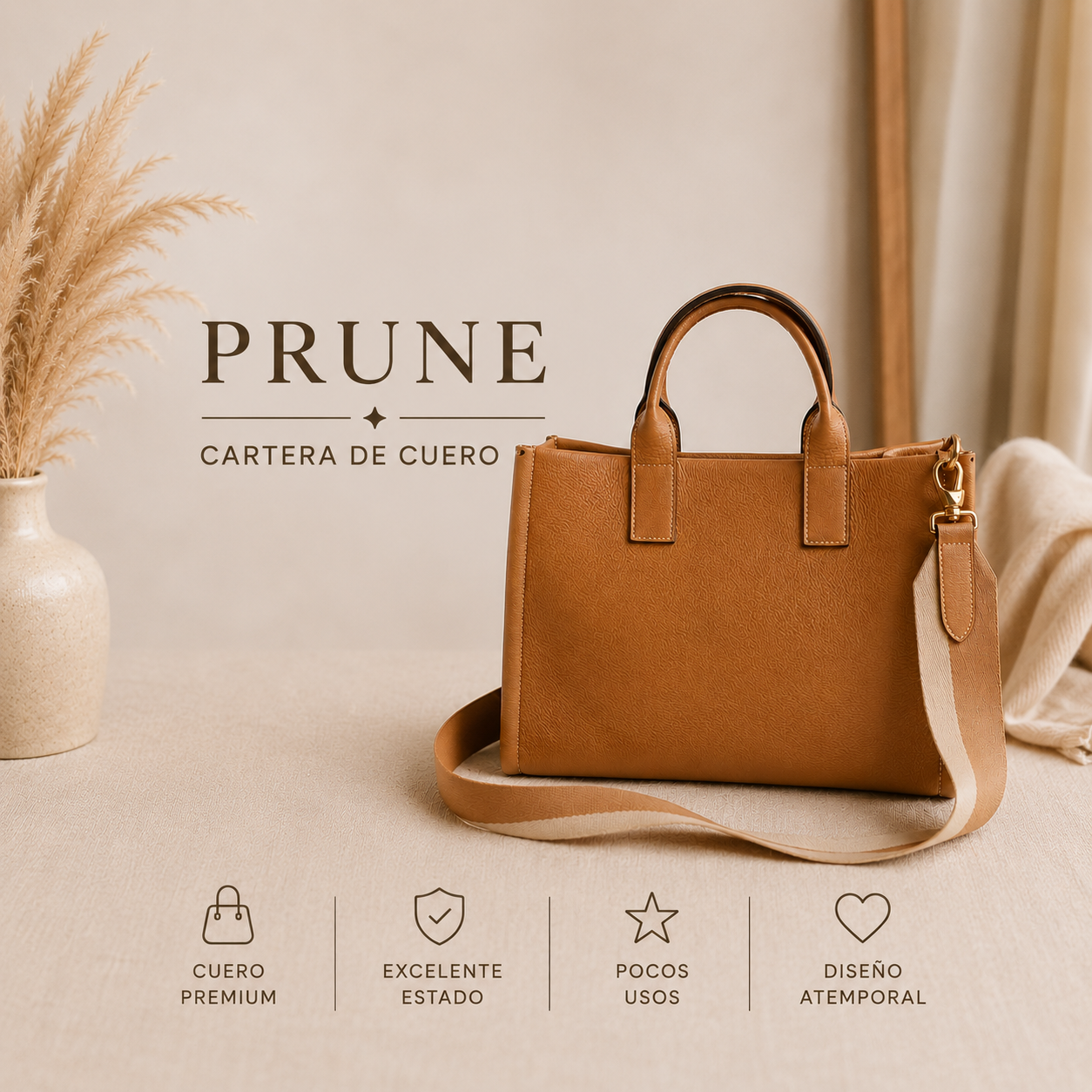 Cartera Cuero Prune